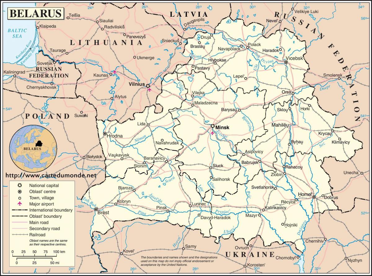 ბელარუსი ქვეყანა რუკა